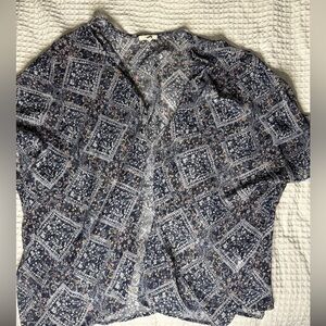Maurices Navy Floral Kimono